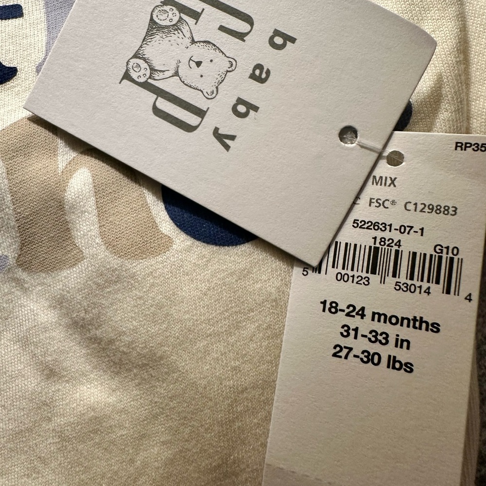NWT! Baby GAP First Favorites Long Sleeve Little Brother Bodysuit. - Picture 2 of 2